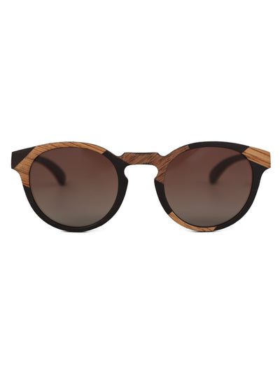 Patchwork Handcrafted Wooden Sunglasses | Polarized Lens | Yvette