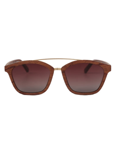 Isra | Dark Brown Wooden Sunglasses | Premium Polarized Lens