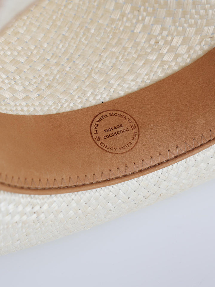 La | Wide Brim Fedora Hat | white Fedora | Mossant Paris | Hemp Straw