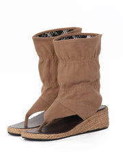 Wedge bootie sandals | Khaki sandals