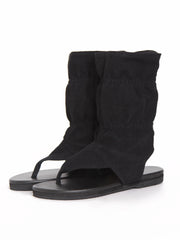 Flat bootie sandals | Black
