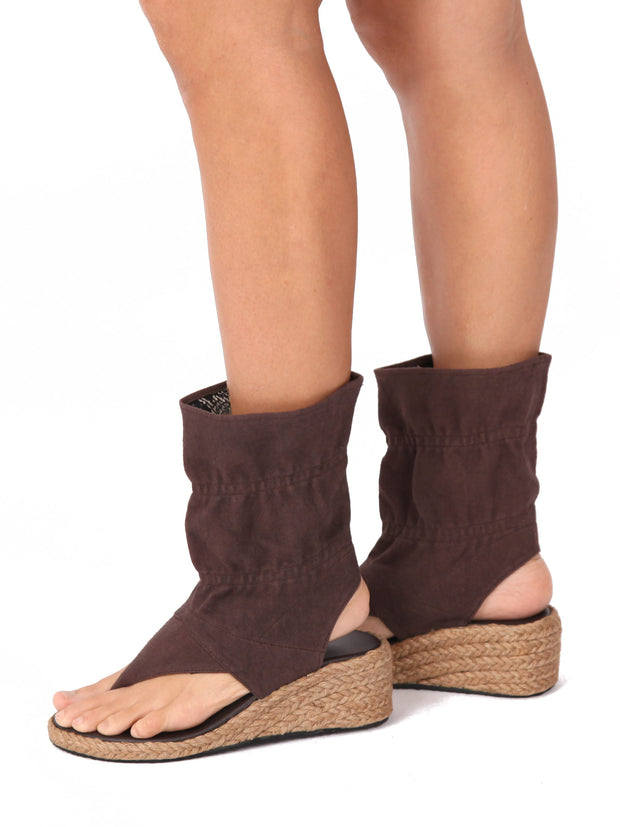 Wedge bootie sandals | Brown