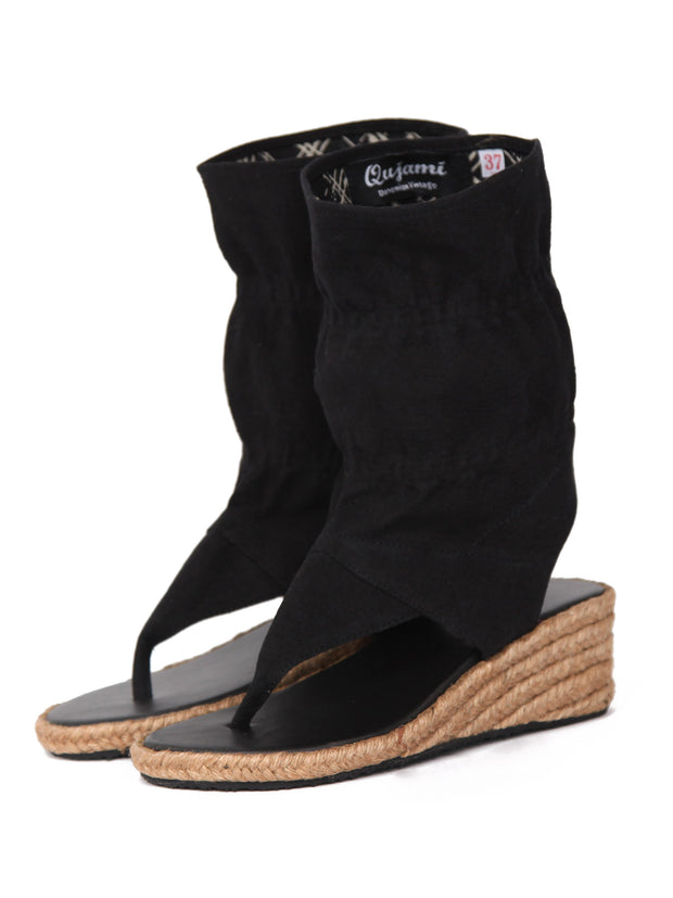 Wedge bootie sandals | Black