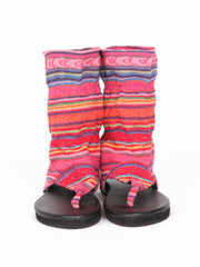Flat boho bootie sandals | Pink