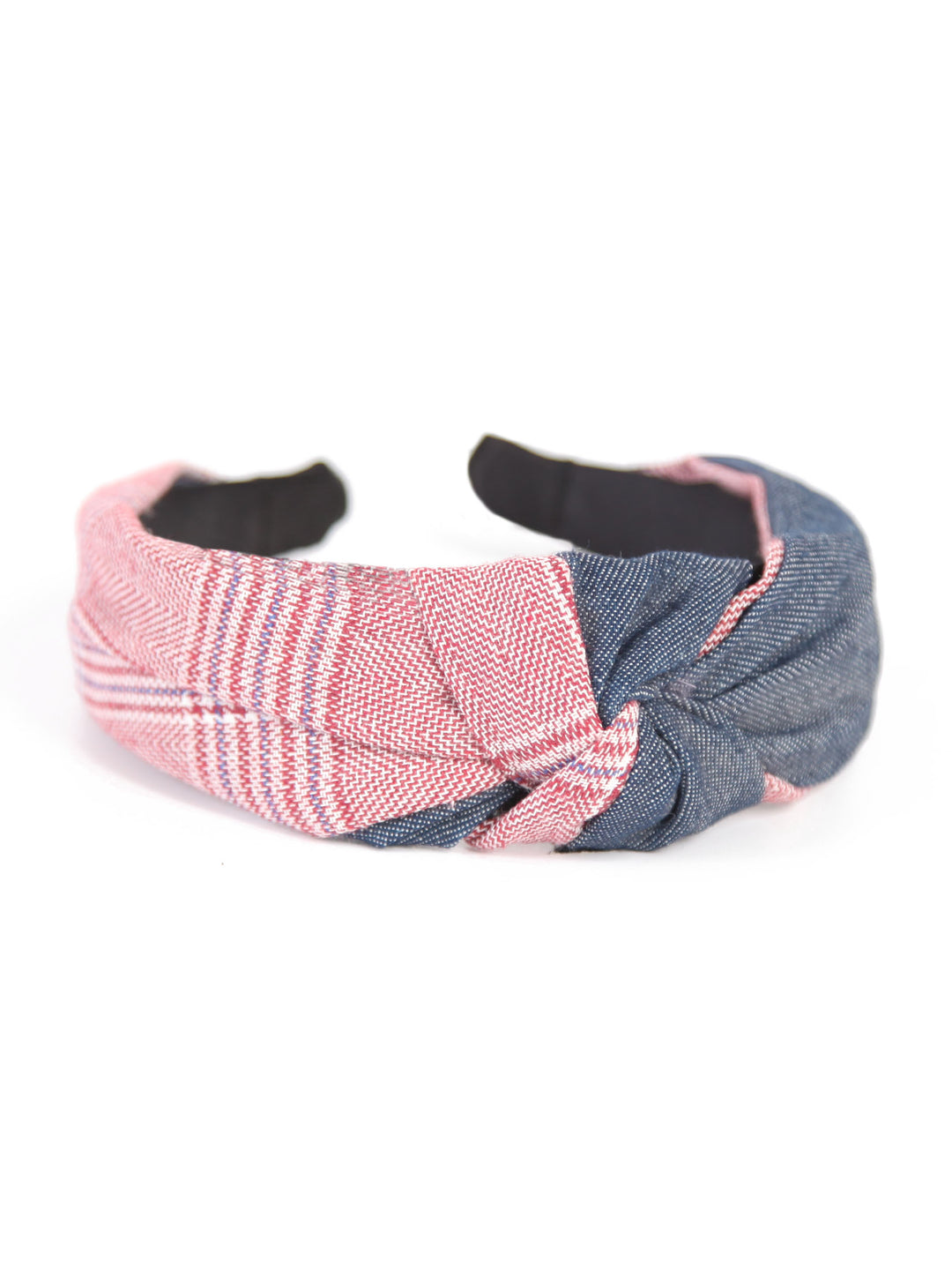 Knotted headbands - Denim x Tartan check