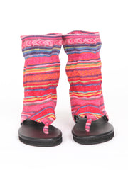 Flat boho bootie sandals | Pink