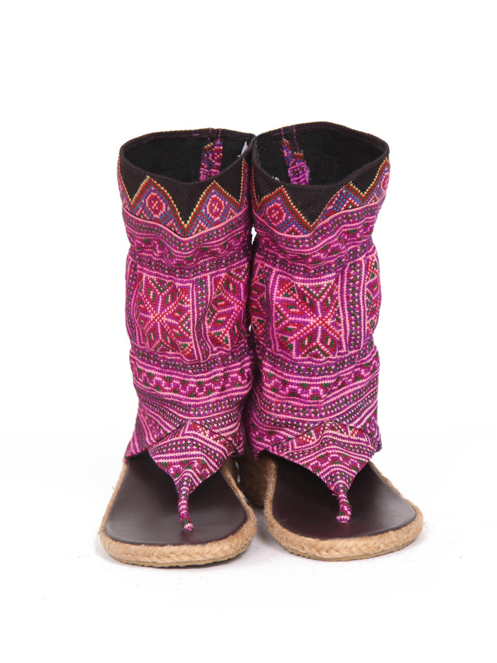 Wedge Bootie Sandal | Vintage Hmong Tribal Print