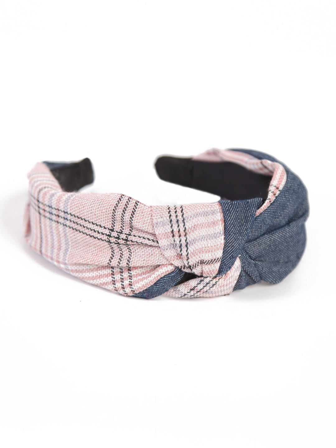 Knotted headbands - Denim x Tartan check