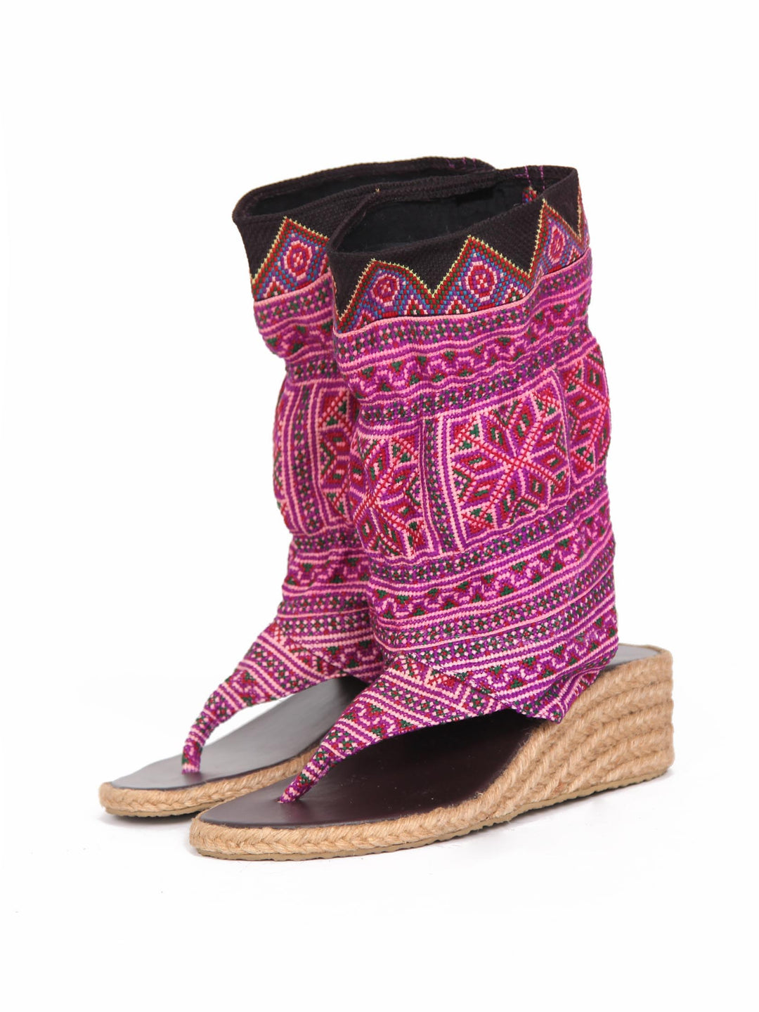 Wedge Bootie Sandal | Vintage Hmong Tribal Print