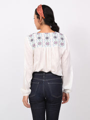 Pamelia | Embroidery long sleeve tops