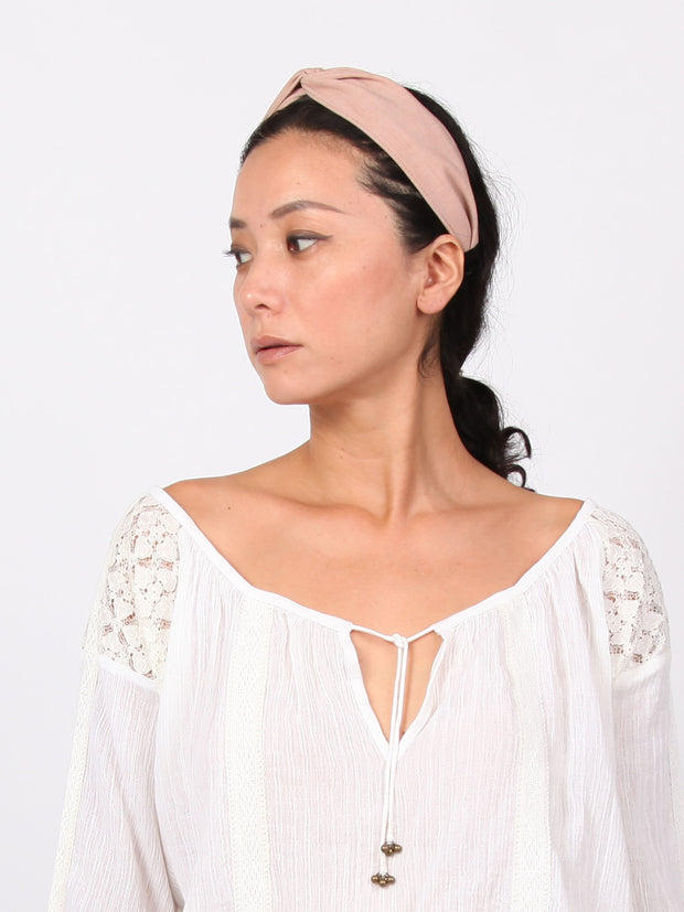 Ofra | Lace x gauze long sleeves blouse