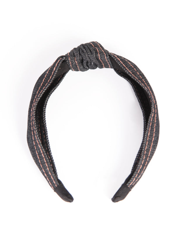 Knotted headbands - Black Denim