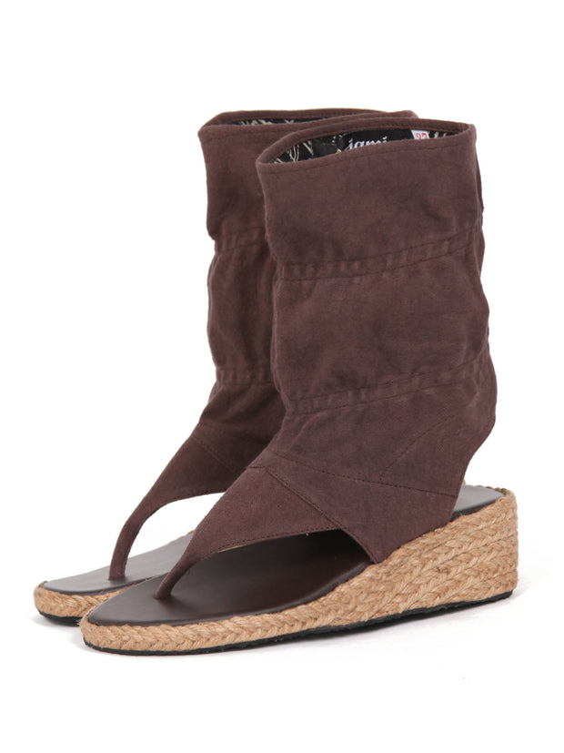 Wedge bootie sandals | Brown sandals