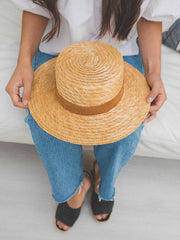 Pam | Boater hat |Wheat straw | Mossant Paris